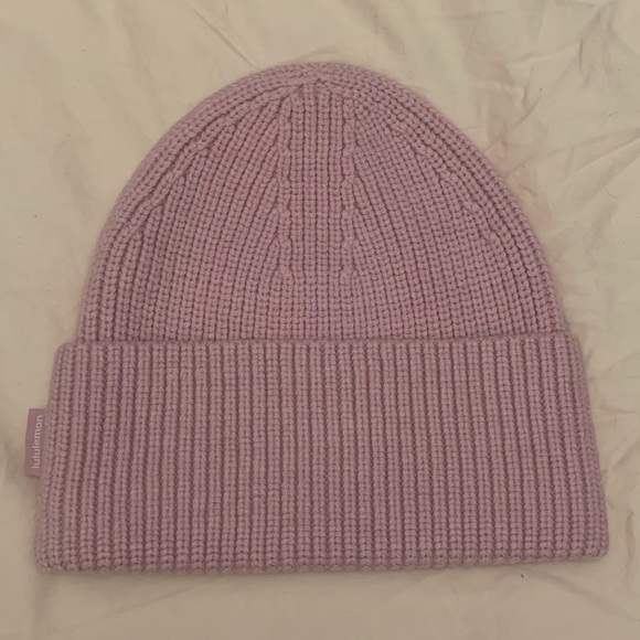 Lululemon Ribbed Merino Wool-Blend Knit Beanie in Pink - BNWOT - Picture 5 of 6